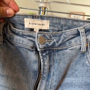 Classic Blue Flare Wide Leg Jeans with Authentic Denim Texture